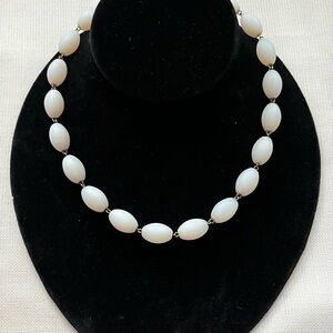 Art Deco Vintage Moonstone Glass Beaded Choker Necklace